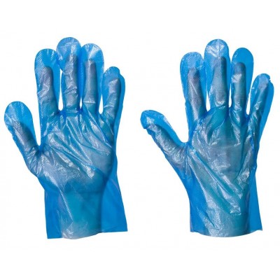 Poly Gloves Blue 1 x 100